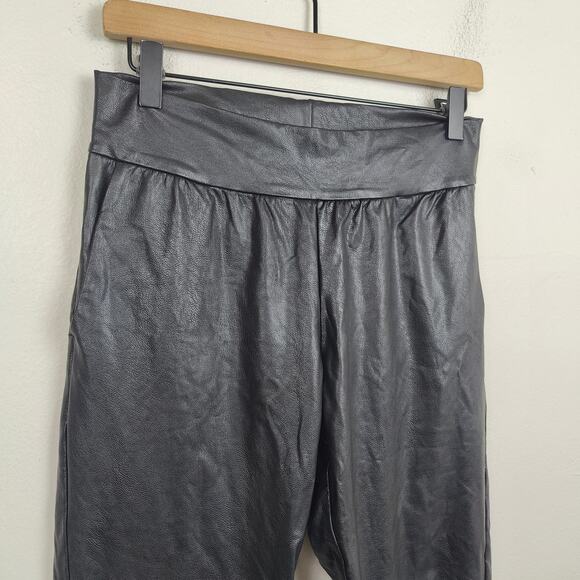 Commando Faux Leather Jogger Pants Womens Small Black Pull On Glam Y2K Punk‎ Emo - Picture 2 of 8